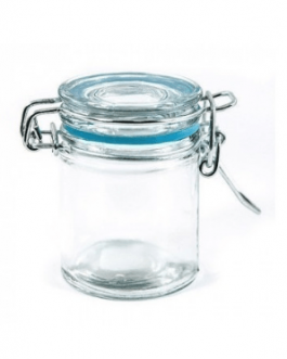 Petit pot hermétique en verre bleu
