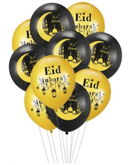Ballon Eid mubarak dorés et noirs