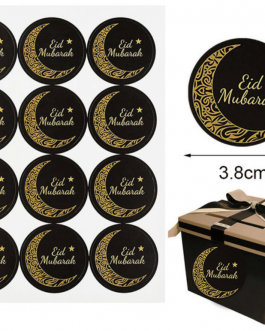 Etiquette Eid mubarak doré
