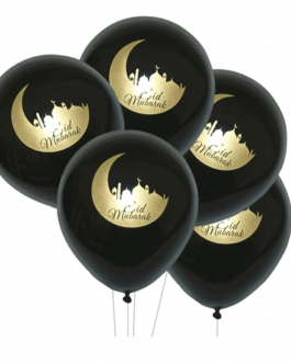 Ballon Eid mubarak lune noir et doré
