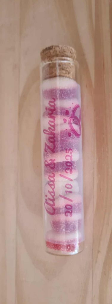 Éprouvette à bonbons personnalisée